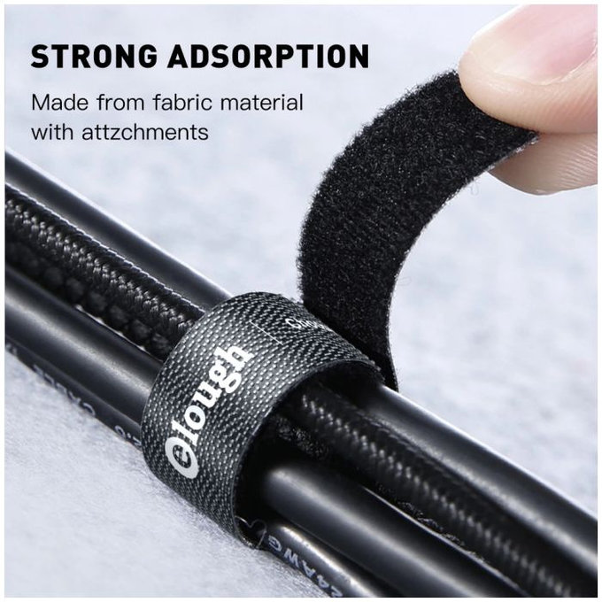 Elough - Cable Organizer - Cable Tape (0.5m), black