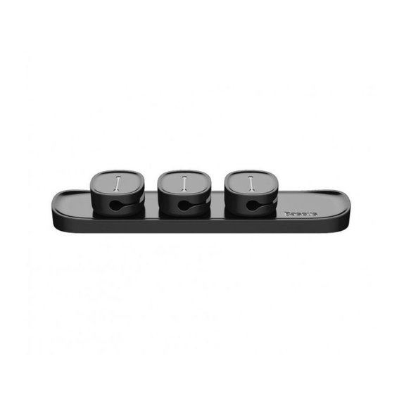 Baseus - Cable Organizer - Holder for 3 Cables, Black