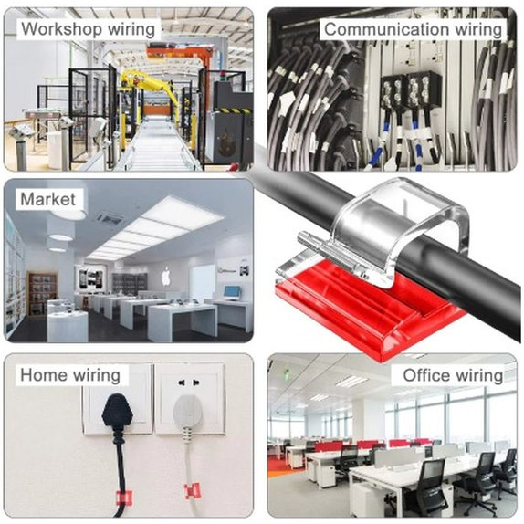 FixPremium - Cable Organizer - Clips - Set of 5, transparent
