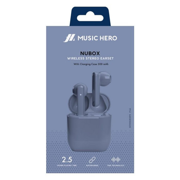 Music Hero - Wireless Earphones TWS NUBOX, blue
