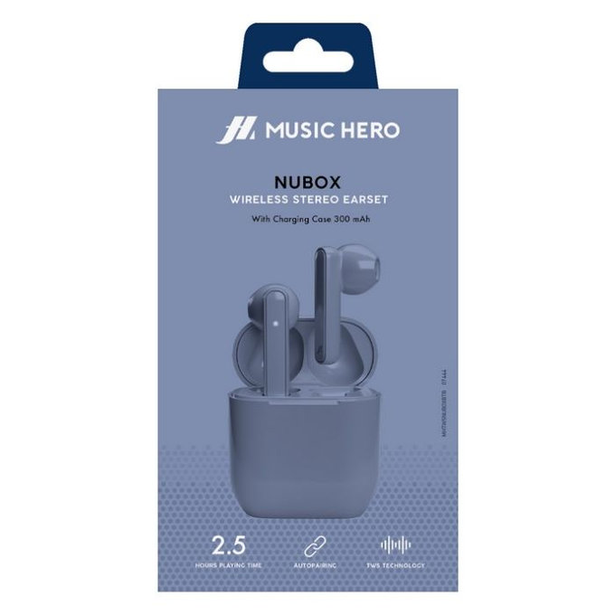 Music Hero - Wireless Earphones TWS NUBOX, blue