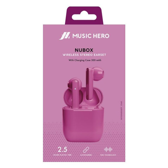 Music Hero - Wireless Earphones TWS NUBOX, pink