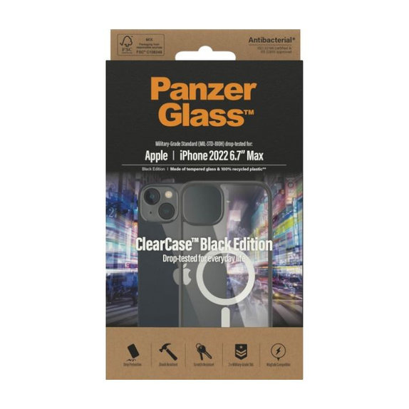 PanzerGlass - Case ClearCase with MagSafe for iPhone 14 Plus, black