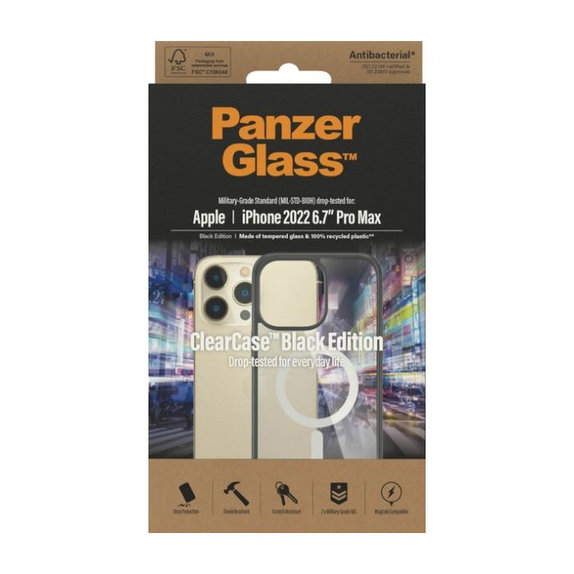 PanzerGlass - Case ClearCase with MagSafe for iPhone 14 Pro Max, black