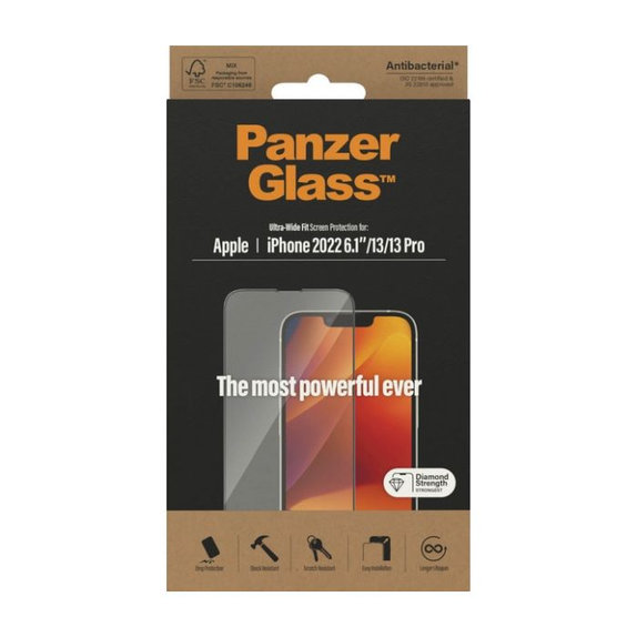 PanzerGlass - Tempered Glass UWF AB for iPhone 13, 13 Pro, 14, 16e