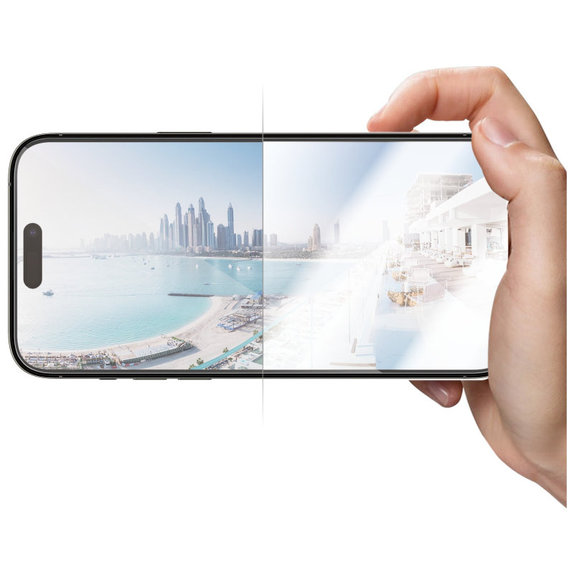 Tempered Glass UWF Anti-Reflective AB with Applicator for iPhone 14 Pro Max, Black, PanzerGlass