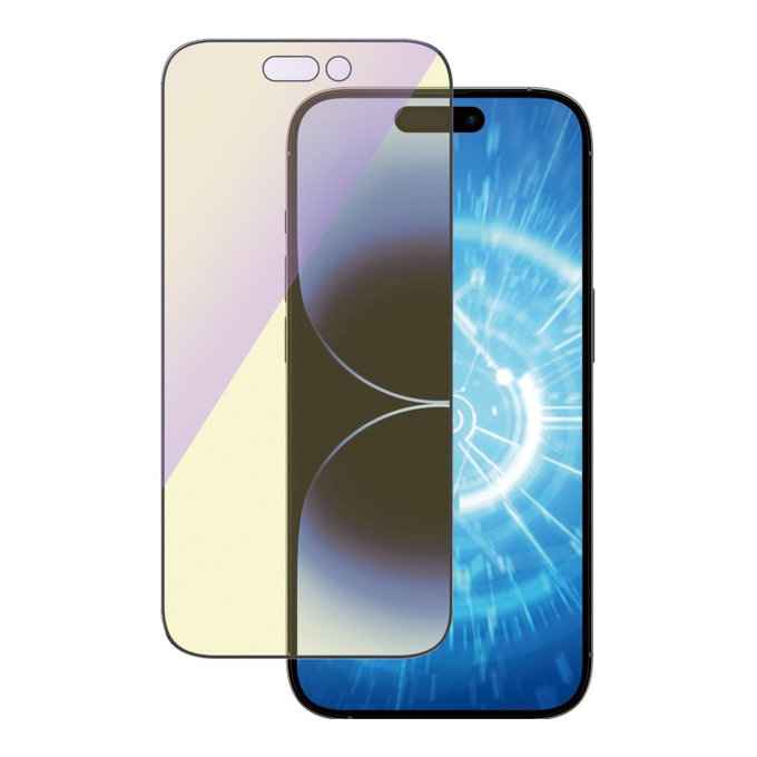 Tempered Glass UWF Anti-Bluelight AB with Applicator for iPhone 14 Pro, Black, PanzerGlass