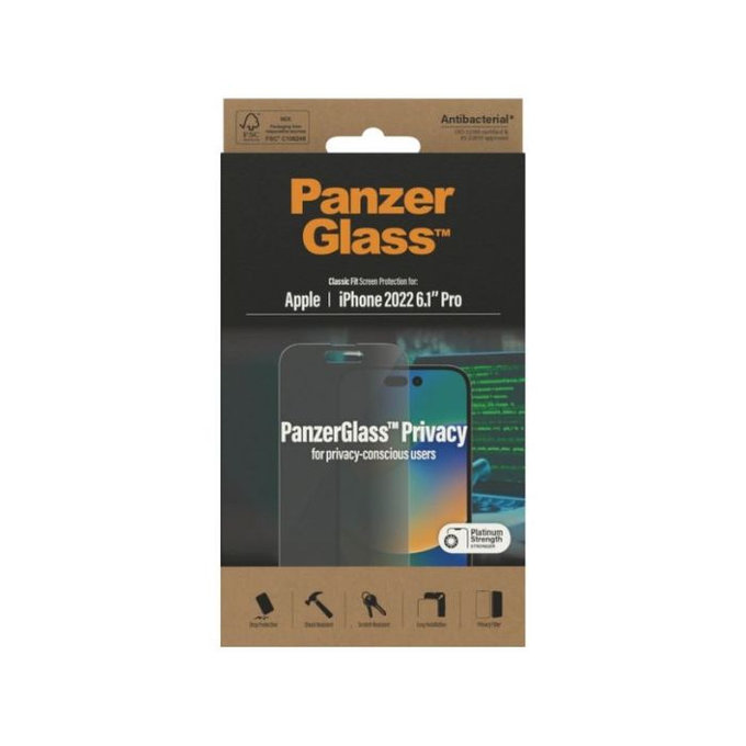 PanzerGlass - Tempered Glass Privacy AB for iPhone 14 Pro