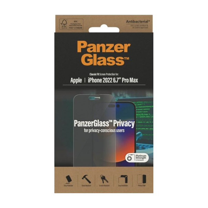 PanzerGlass - Tempered Glass Privacy AB for iPhone 14 Pro Max