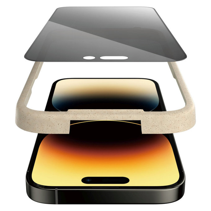 Tempered Glass UWF Privacy AB with Applicator for iPhone 14 Pro, Black, PanzerGlass
