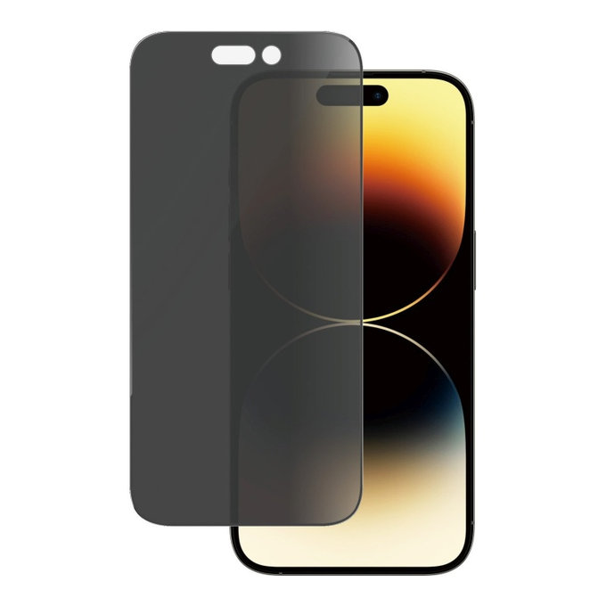 Tempered Glass UWF Privacy AB with Applicator for iPhone 14 Pro, Black, PanzerGlass