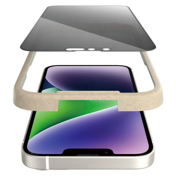 Tempered Glass UWF Privacy AB with Applicator for iPhone 14 Plus/13 Pro Max, Black, PanzerGlass