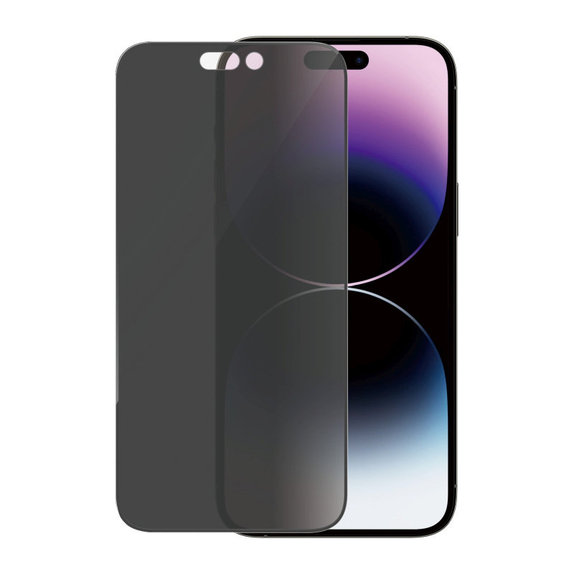 Tempered Glass UWF Privacy AB with Applicator for iPhone 14 Pro Max, Black, PanzerGlass