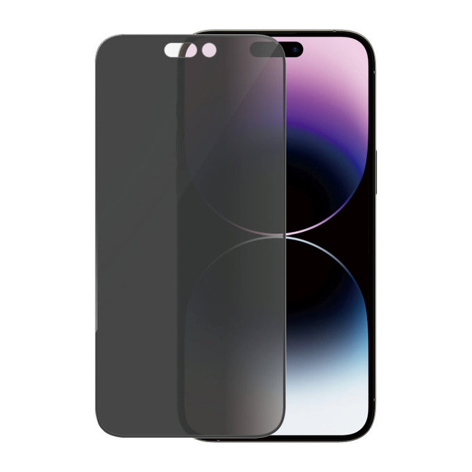 Tempered Glass UWF Privacy AB with Applicator for iPhone 14 Pro Max, Black, PanzerGlass