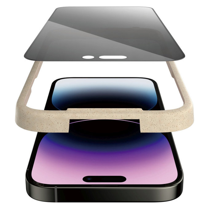 Tempered Glass UWF Privacy AB with Applicator for iPhone 14 Pro Max, Black, PanzerGlass