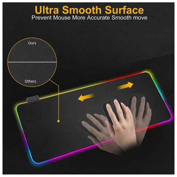 FixPremium - Mouse & KeyBoard Pad with RGB, 90x40cm, black