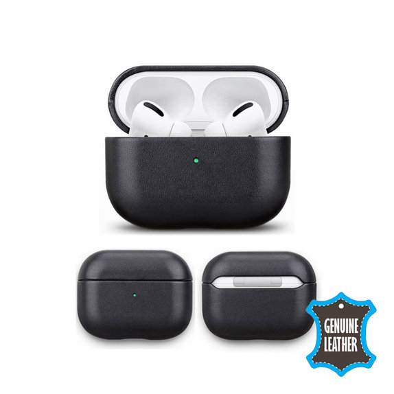 FixPremium - Leather Case for AirPods Pro, black