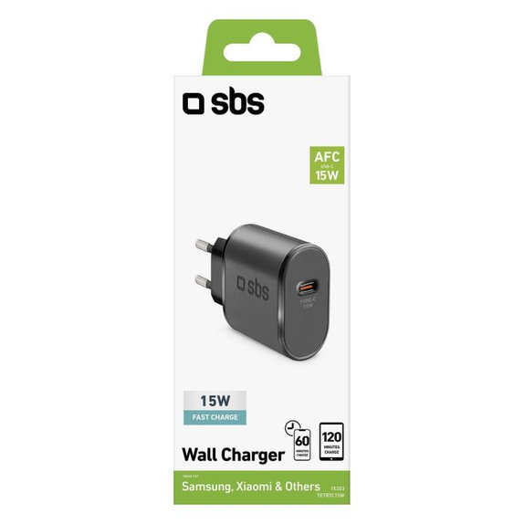 SBS - 15W Charging Adapter USB-C, black