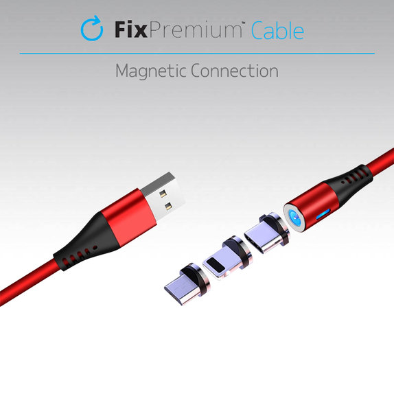 FixPremium - Lightning / USB Magnetic Cable (2m), black