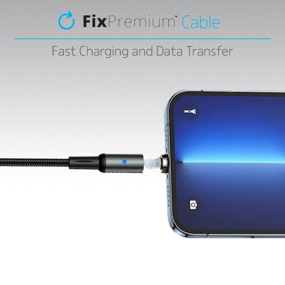 FixPremium - Lightning / USB Magnetic Cable (2m), black
