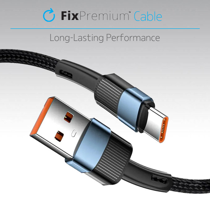 FixPremium - USB-C / USB Cable with Fast Charging (1m), black