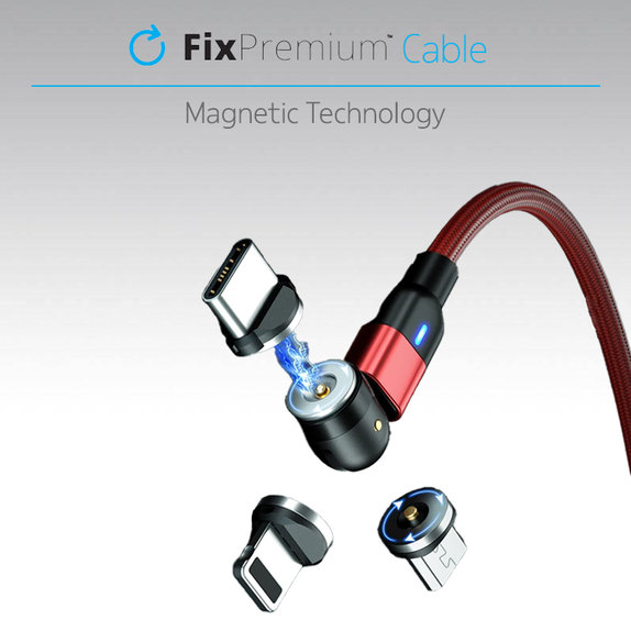 FixPremium - USB-C / USB Magnetic Cable (1m), black