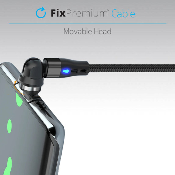 FixPremium - USB-C / USB Magnetic Cable (1m), black