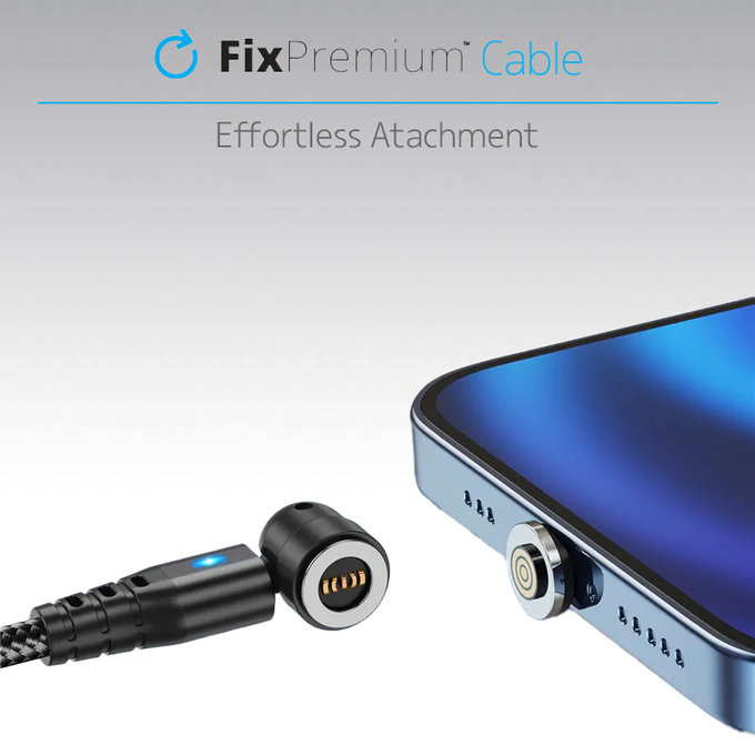 FixPremium - USB-C / USB Magnetic Cable (1m), black