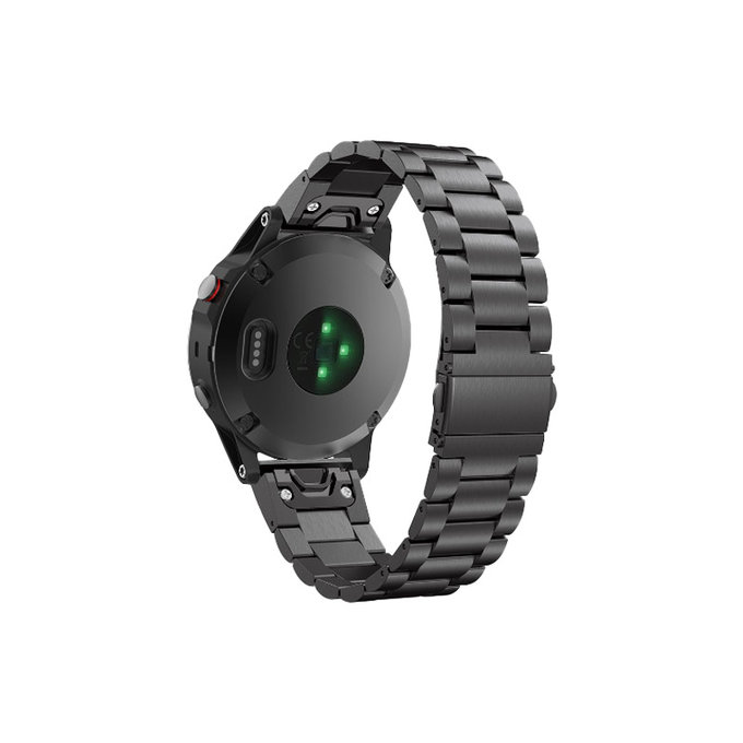FixPremium - Stainless Steel Strap for Garmin (QuickFit 22mm), black