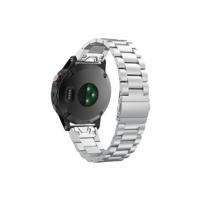 FixPremium - Stainless Steel Strap for Garmin (QuickFit 22mm), silver