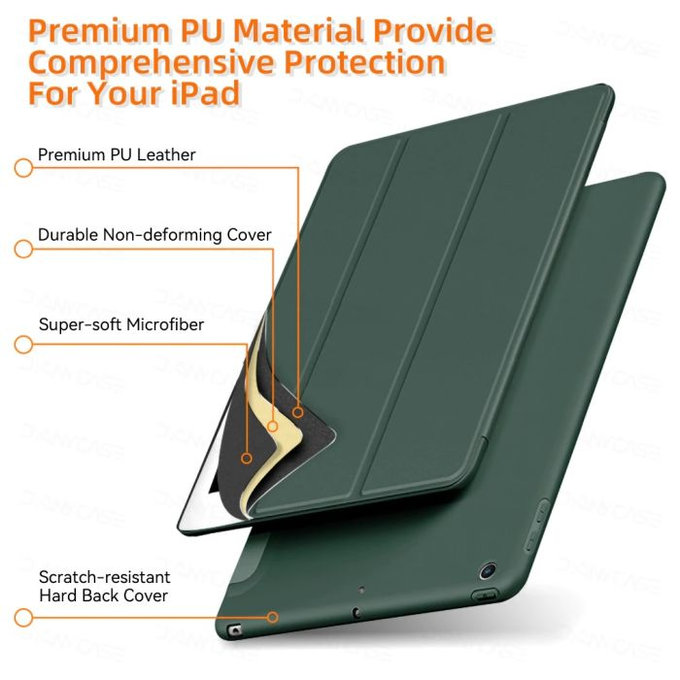 FixPremium - Silicone Flip Case for iPad Air (4th, 5th Gen), green