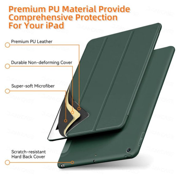 FixPremium - Silicone Flip Case for iPad Pro 12.9" (4th, 5th Gen), green
