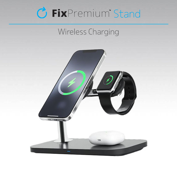 FixPremium - MagSafe Stand 3in1 for iPhone, Apple Watch & AirPods, white