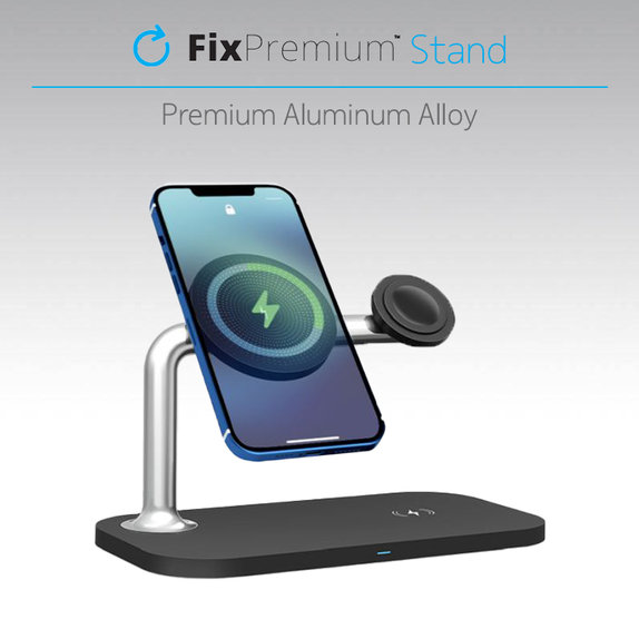 FixPremium - MagSafe Stand 3in1 for iPhone, Apple Watch & AirPods, white