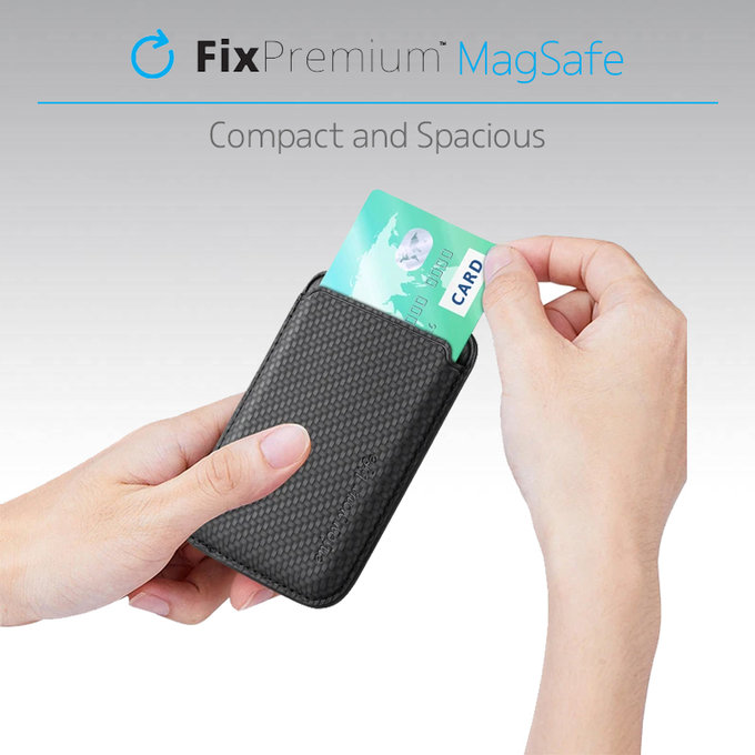 FixPremium - MagSafe Carbon Wallet, black