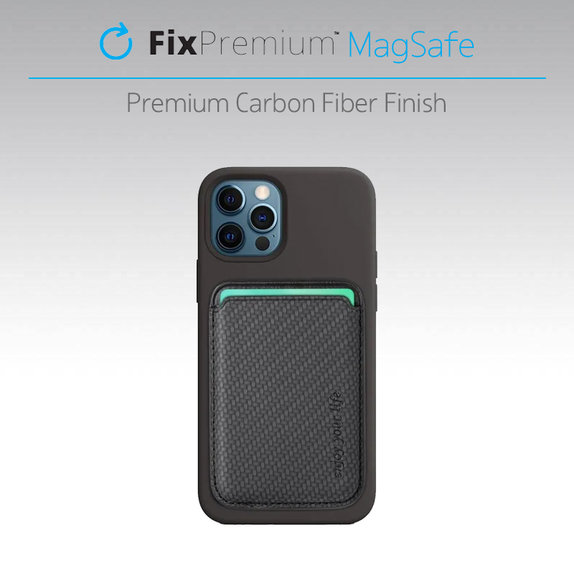 FixPremium - MagSafe Carbon Wallet, black