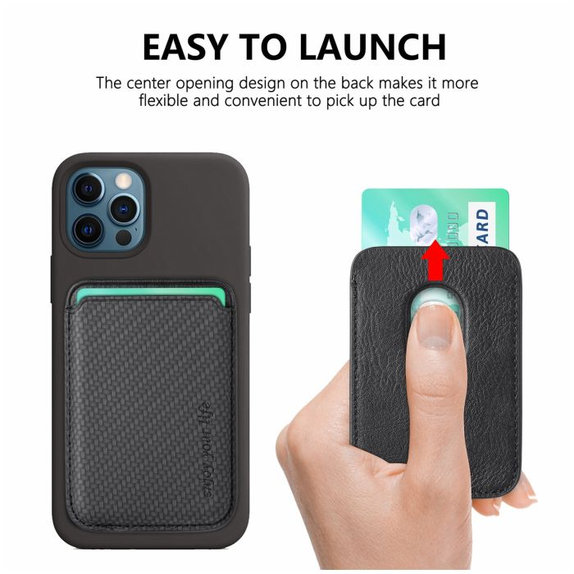 FixPremium - MagSafe Carbon Wallet, black