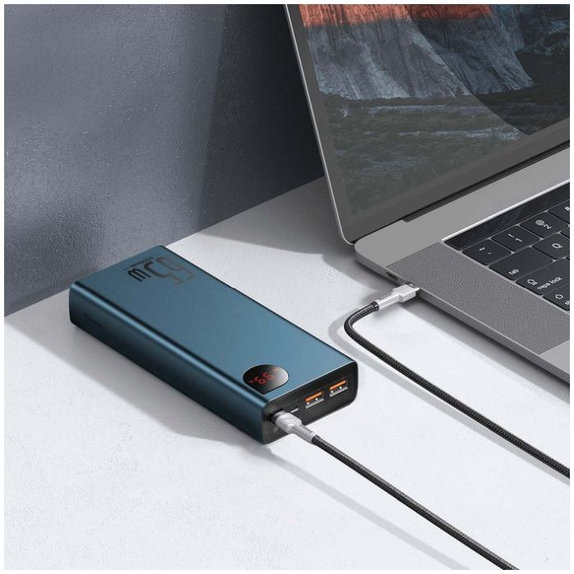 Baseus - 65W PowerBank 20 000 mAh, blue