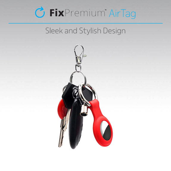 FixPremium - Silicone Keychain for AirTag, orange