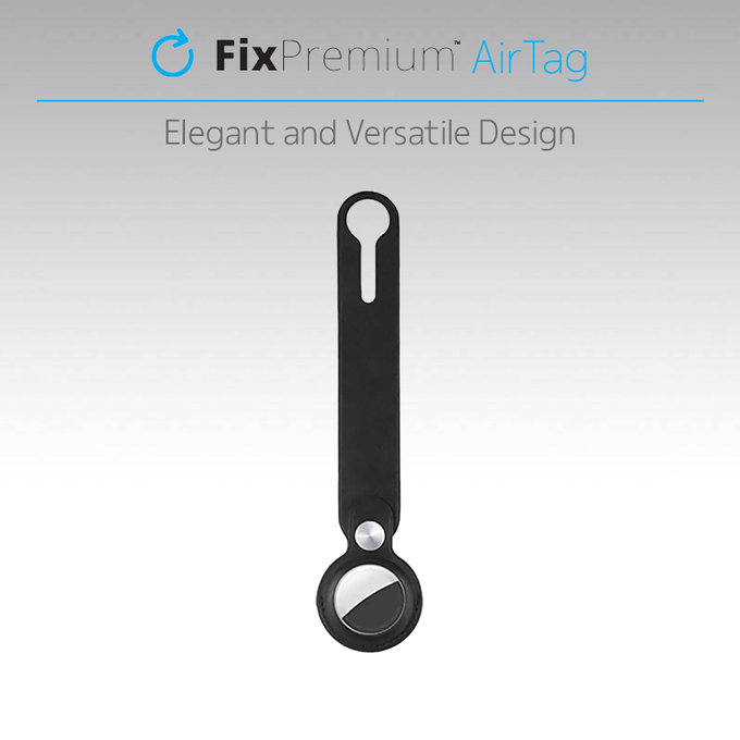 FixPremium - Leather Keychain for AirTag, brown