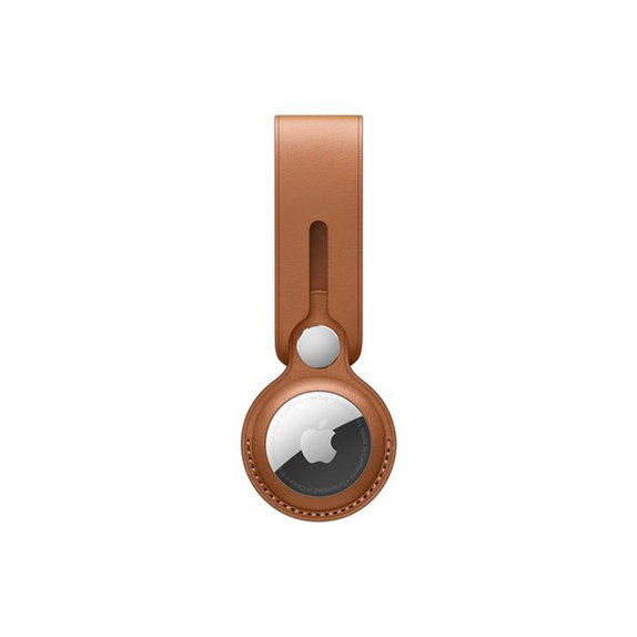 FixPremium - Leather Keychain for AirTag, brown