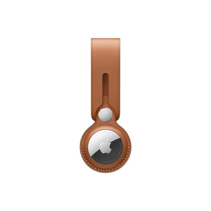FixPremium - Leather Keychain for AirTag, brown