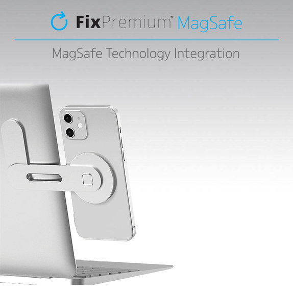 FixPremium - MagSafe Holder for iPhone for Notebook, silver