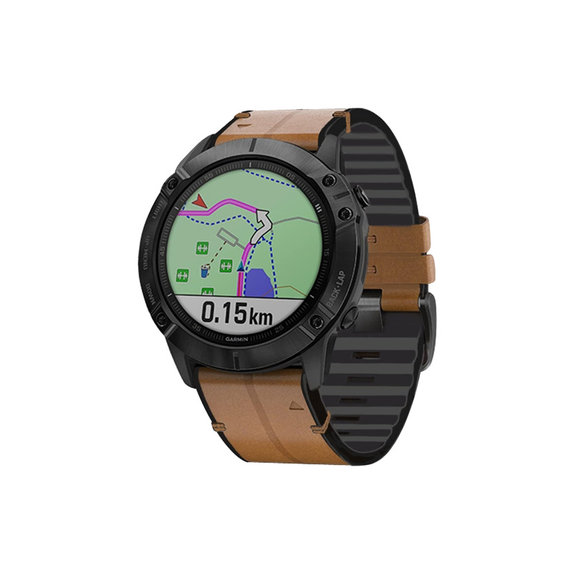 FixPremium - Leather Strap for Garmin (QuickFit 22mm), light brown