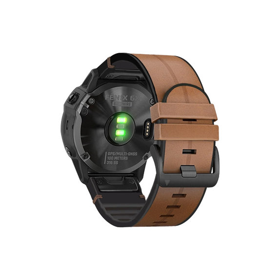 FixPremium - Leather Strap for Garmin (QuickFit 26mm), light brown