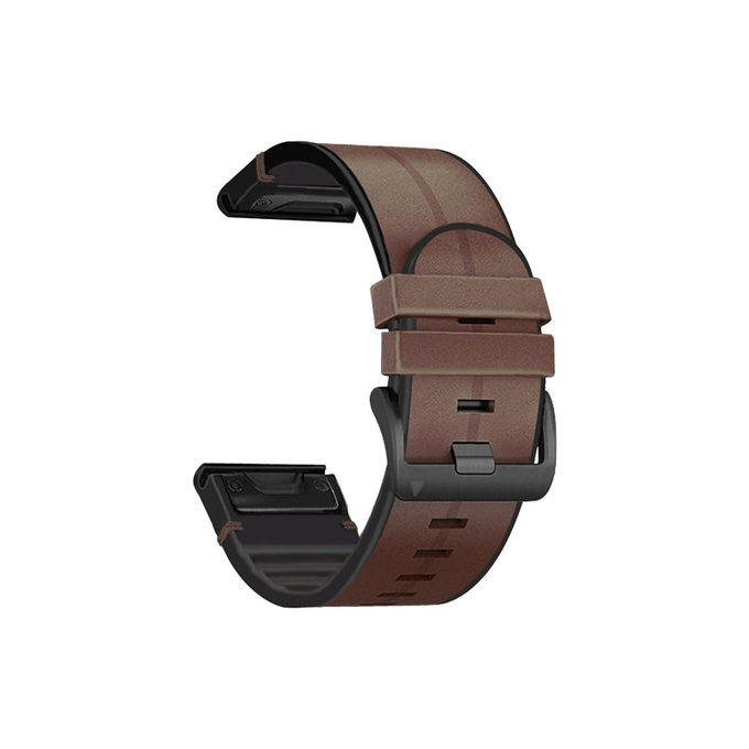 FixPremium - Leather Strap for Garmin (QuickFit 26mm), brown