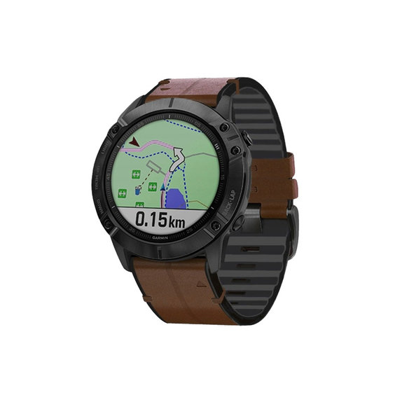 FixPremium - Leather Strap for Garmin (QuickFit 26mm), brown