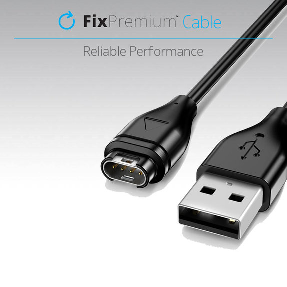 FixPremium - Charging Cable for Garmin Watch, black