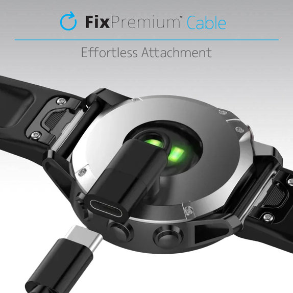 FixPremium - Reduction USB-C for Garmin Port for Watch, black