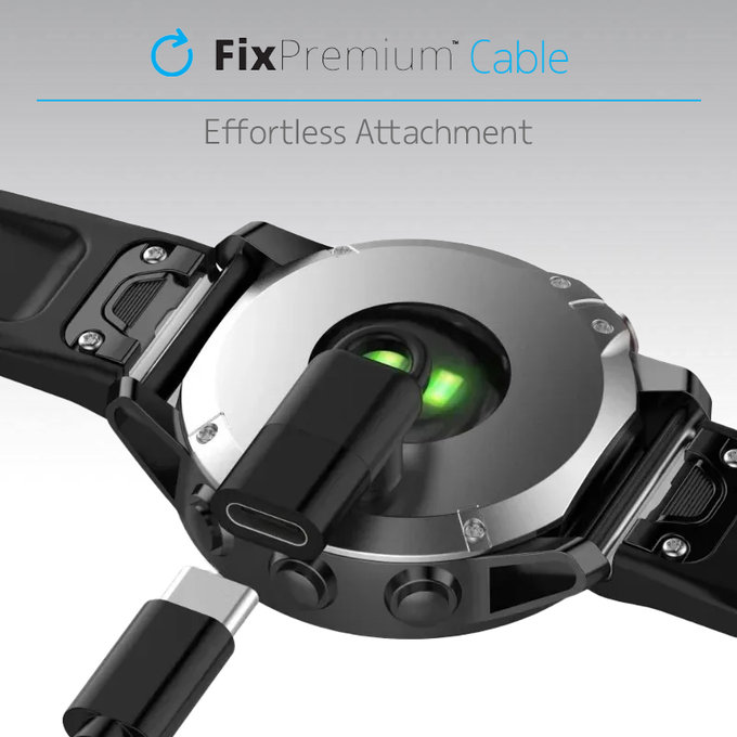 FixPremium - Reduction USB-C for Garmin Port for Watch, black